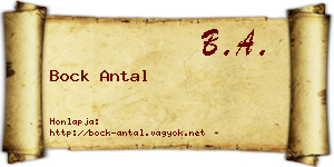 Bock Antal névjegykártya